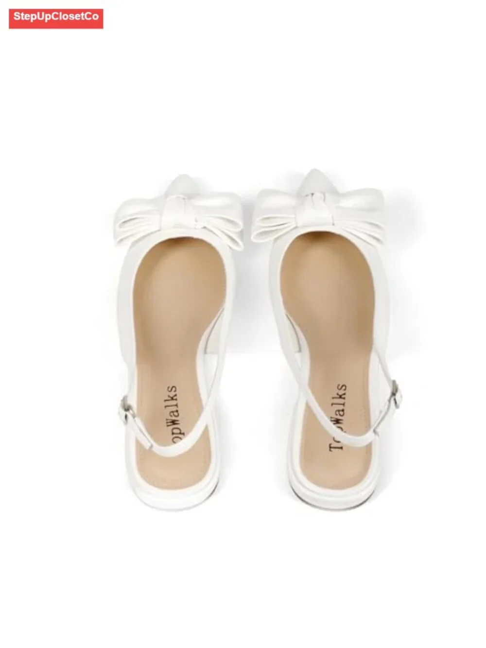 Slingback Flats Pointed Toe Ballet Flats with Bow & Buckle Bridal Dress Shoes